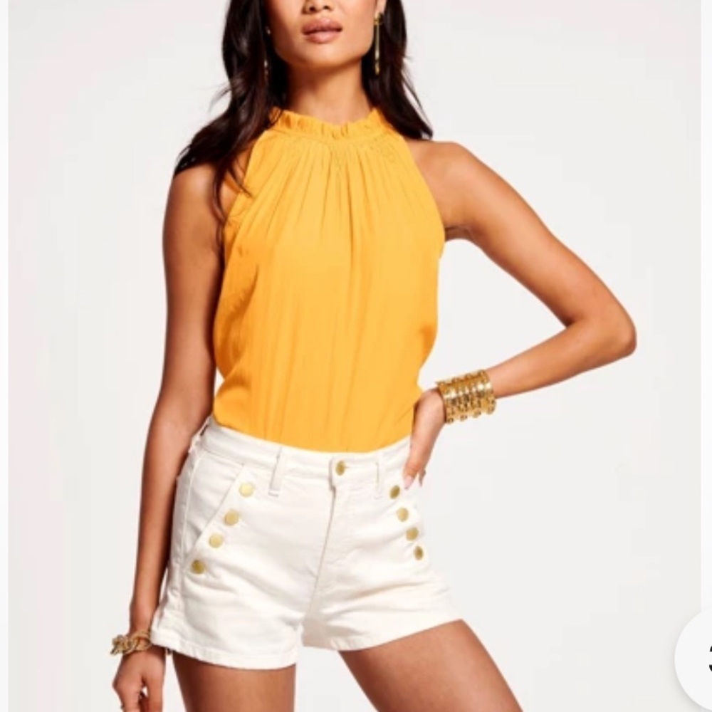 Ramy Brook Gabby High Neck Tank Top Radiant Yellow size small